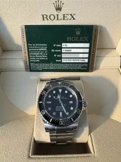 ROLEX SEA-DWELLER 116600 BLACK W SILVER OYSTER BRACELET 2016