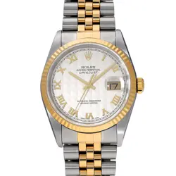 ROLEX DATEJUST 16233 IVORY PYRAMID WATCH 683713