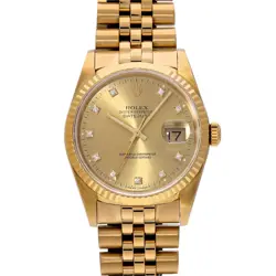 ROLEX DATEJUST 16238G CHAMPAGNE/DIAMOND WATCH 682949