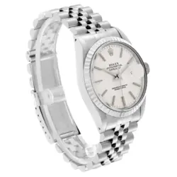 ROLEX DATEJUST ENGINE TURNED BEZEL VINTAGE STEEL MENS WATCH 16030