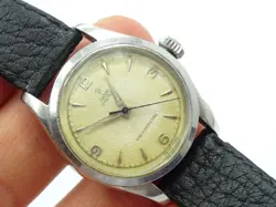 TUDOR ROLEX OYSTER VINTAGE MEN'S MECHANICAL LEATHER WRISTWATCH WORKING