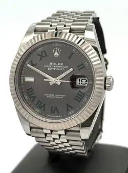 PRE-OWNED ROLEX DATEJUST 41MM SS WATCH 126334 GOLD FLUTED BEZEL S16463