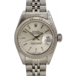 ROLEX 69174 DATEJUST STAINLESS STEEL 26MM SILVER DIAL LADIES WATCH