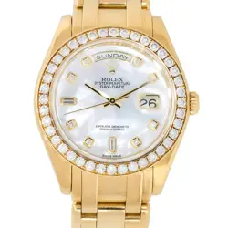 ROLEX 18948 DAY-DATE 18K MOTHER OF PEARL MASTERPIECE DIAMOND WATCH