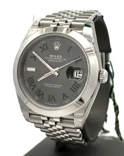 PRE-OWNED ROLEX DATEJUST 41MM SS WATCH 126300 GOLD SMOOTH BEZEL, S106464