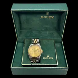 AUTHENTIC ESTATE ROLEX DATEJUST 18K YELLOW GOLD & STAINLESS-STEEL WRISTWATCH