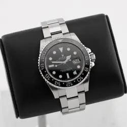 ROLEX GMT-MASTER II 116710LN SILVER OYSTER BRACELET BLACK BEZEL 40MM CERAMIC