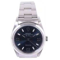 ROLEX AIR KING 14000 AUTOMATIC WATCH STAINLESS STEEL NAVY-BLUE