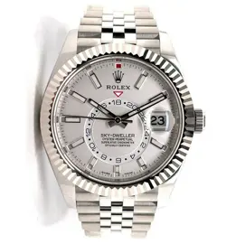 ROLEX SKY-DWELLER 326934 STEEL WHITE DIAL JUBILEE PERPETUAL WATCH BOX/PAPER NEW