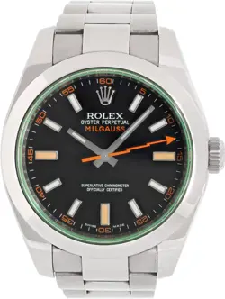 ROLEX MILGAUSS 116400 STAINLESS STEEL BLACK DIAL 40MM AUTOMATIC WATCH