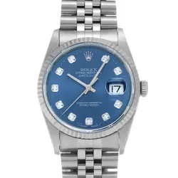 ROLEX DATEJUST 16234G BLUE/DIAMOND WATCH 682162