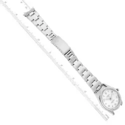 ROLEX DATE WHITE DIAL ENGINE TURNED BEZEL STEEL MENS WATCH 15210