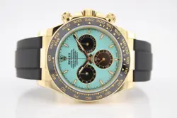 ROLEX 2024 18K YELLOW GOLD DAYTONA OYSTERFLEX CUSTOM TURQUOISE DIAL 126518LN