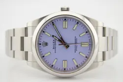 ROLEX 124300 OYSTER PERPETUAL 41MM CUSTOM LAVENDER DIAL BOX AND PAPERS