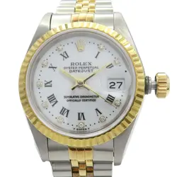 ROLEX DATEJUST WATCH 18K YELLOW GOLD STAINLESS STEEL WHITE DIAL 69173G
