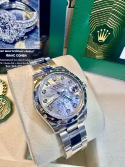 NEW 2025 ROLEX DATEJUST 31 FACTORY MOTHER OF PEARL DIA DIAL & DIA BEZEL FRESH!