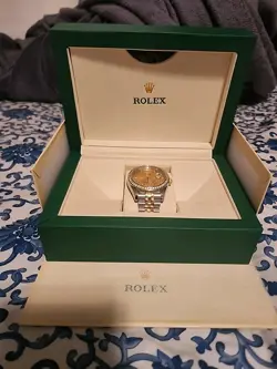ROLEX DATEJUST YELLOW GOLD FLUTED GOLD DIAMOND WATCH 36MM