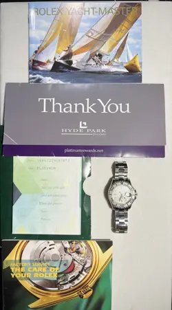 ROLEX YACHT-MASTER LADIES STAINLESS STEEL & PLATINUM WATCH 29MM W/PAPERS 169622