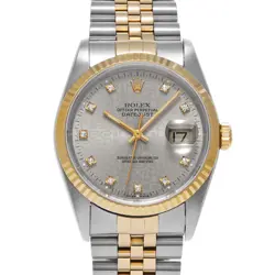 ROLEX DATEJUST 16233G GRAY COMPUTER/DIAMOND WATCH 682925