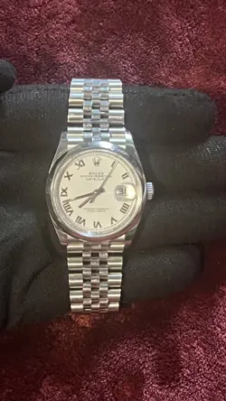 ROLEX DATEJUST 126200 JUBILEE STEEL WHITE ROMAN DIAL AUTOMATIC WATCH