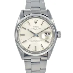 ROLEX 1500 OYSTER PERPETUAL DATE SILVER #KN488