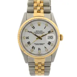 ROLEX 16233G DATEJUST GOLD WITH 10 DIAMONDS #KN207