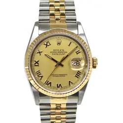 ROLEX 16233 DATEJUST MEN'S AUTOMATIC GOLD SERIAL W #KN252