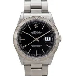 ROLEX 16264 THUNDERBIRD DATEJUST MEN'S AUTOMATIC BLACK K SERIAL #KN265