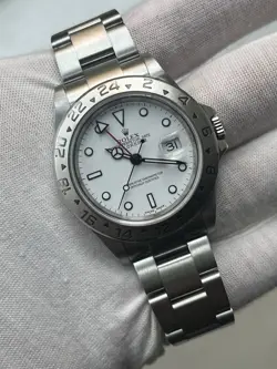 ROLEX EXPLORER 16570 EXPLORER II POLAR SILVER OYSTER BRACELET WITH SILVER BEZEL