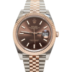 ROLEX DATEJUST 41MM CHOCOLATE DIAL WATCH 126331 ROSE GOLD