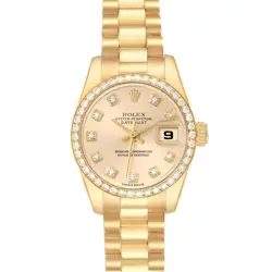 ROLEX DATEJUST PRESIDENT YELLOW GOLD DIAMOND LADIES WATCH 179138 BOX PAPERS