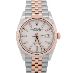 2023 PAPERS ROLEX DATEJUST RHODIUM WHITE 18K GOLD STEEL JUBILEE 36MM 126231 BOX