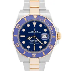 ROLEX SUBMARINER DATE BLUE 41MM CERAMIC TWO-TONE 18K GOLD STEEL 126613 LB BOX
