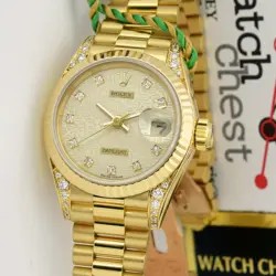 ROLEX LADY-DATEJUST PRESIDENT GOLD SILVER JUBILEE DIAMOND LUGS 69238 - PRE-OWNED
