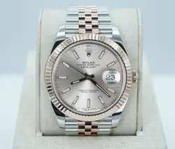 ROLEX 126331 DATEJUST 41 ROSE GOLD STEEL SUNDUST DIAL JUBILEE BAND 2024 FULL SET
