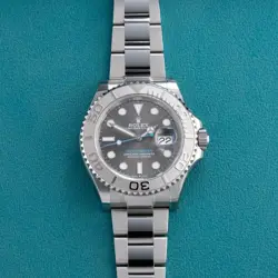 ROLEX YACHTMASTER 126622 RHODIUM STAINLESS BRACELET WITH PLATINUM BEZEL COMPLETE