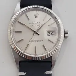 ROLEX 16014 DATEJUST 36MM 18K WHITE GOLD SS MENS 1970S AUTOMATIC VINTAGE RA518B