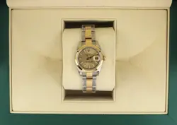 2006 ROLEX LADIES DATEJUST 179163 CHAMPAGNE DIAL TT 18KT OYSTER NO PAPERS 26MM
