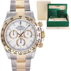 2022 MINT ROLEX DAYTONA 116503 WHITE CHRONOGRAPH TWO TONE GOLD STEEL WATCH BOX