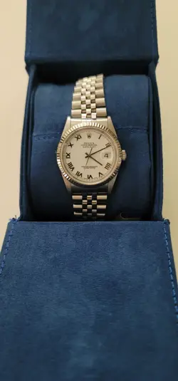 ROLEX DATEJUST REF 16234 MENS STAINLESS WATCH 18KT WHITE GOLD BEZEL Y SERIAL