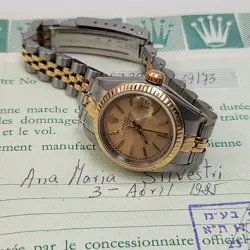 W/PAPERS 1985 ROLEX LADIES DATE 26 MM TWO TONE JUBILEE AUTOMATIC WATCH 69173