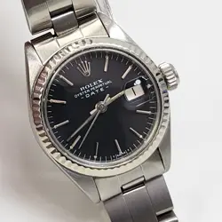 Rolex Ladies Date 26 mm Black Dial Oyster Automatic Watch 6917 Circa 1971