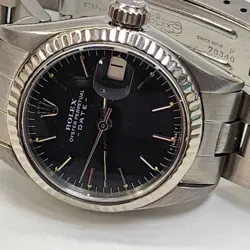 Rolex Ladies Date 26 mm Black Dial Oyster Automatic Watch 6917 Circa 1971