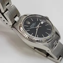 Rolex Ladies Date 26 mm Black Dial Oyster Automatic Watch 6917 Circa 1971