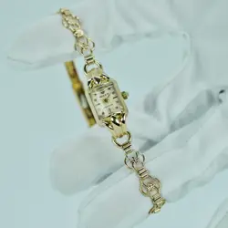 (9ct Gold) Vintage Rolex Lady Art Deco Watch 13mm Antique Beautiful Bracelet