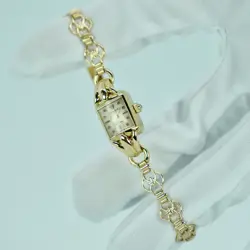 (9ct Gold) Vintage Rolex Lady Art Deco Watch 13mm Antique Beautiful Bracelet