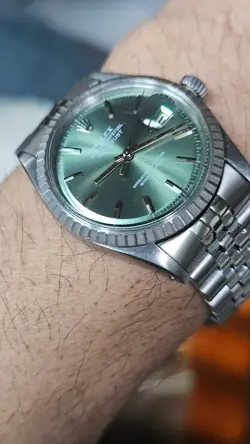 VINTAGE ROLEX DATEJUST 1603 OLIVE GREEN DIAL MEN'S AUTOMATIC WATCH 1965