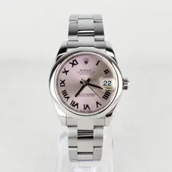 ROLEX DATEJUST 31 STAINLESS STEEL W/ ROMAN NUMERAL PINK DIAL - 178240