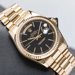 ROLEX DAY-DATE PRESIDENT 36 YELLOW GOLD 36MM 118238 FACTORY BLACK DIAL