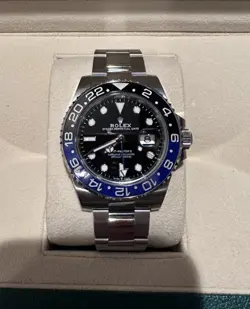 NEW 2024 PAPERS ROLEX GMT-MASTER II BATMAN OYSTER BLUE 40MM 126710 BLNR BOX